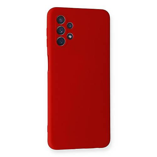 Galaxy A52 K�l�f Nano i�i Kadife Silikon - K�rm�z�