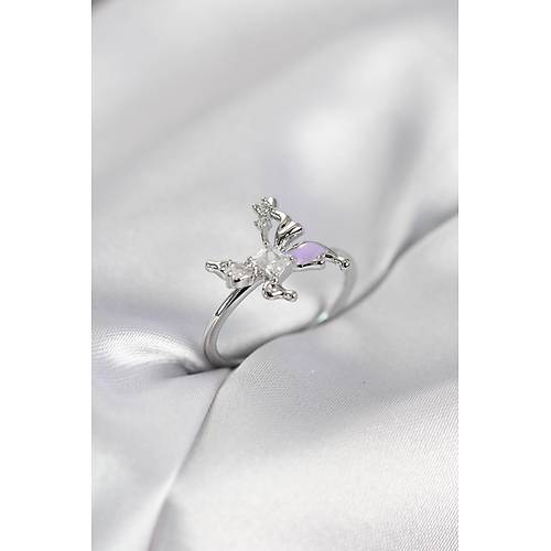 G�m�� Renk Kelebek Model Zirkon Ta�l� Kad�n Y�z�k