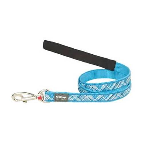 Flanno Desenli Turkuaz K�pek Uzatma Tasmas� Small 15 Mm 1,2 Mt