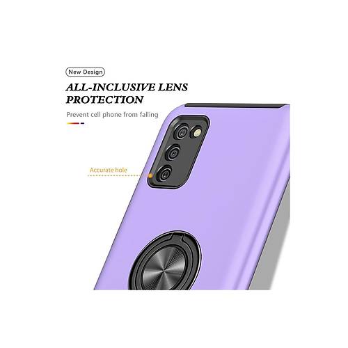 Galaxy A02S K�l�f Elit Y�z�kl� Kapak - Mor