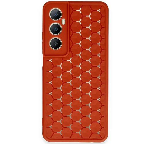 Realme C65 K�l�f Petek Silikon Kapak - K�rm�z�