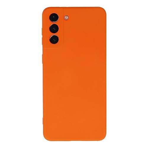 Galaxy S21 Plus K�l�f Nano i�i Kadife Silikon - Turuncu