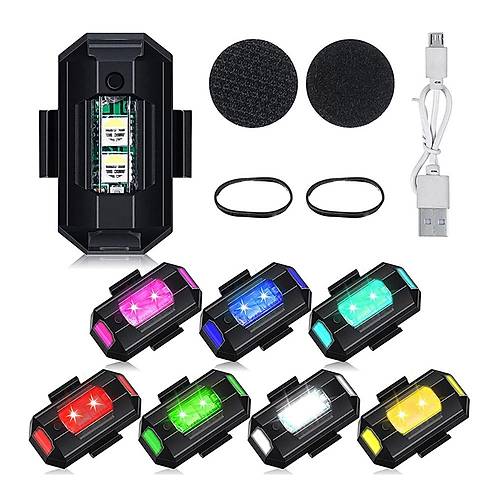 Mini Led Flash 7 Renk RGB USB �arjl� Araba Motosiklet Bisiklet Drone Uyumlu