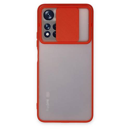 Redmi Note 11T K�l�f Palm Buzlu Kamera S�rg�l� Silikon - K�rm�z�
