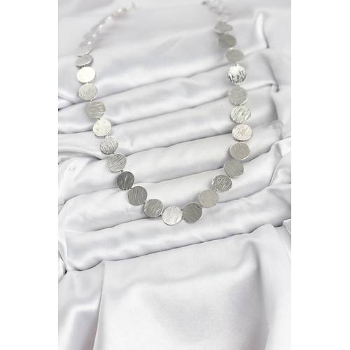 Yuvarlak Plaka Model G�m�� Renk Kad�n Kolye