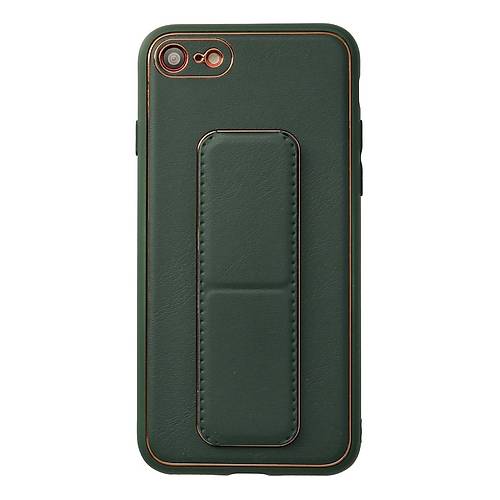 iPhone 7 K�l�f Coco Deri Standl� Kapak - Ye�il