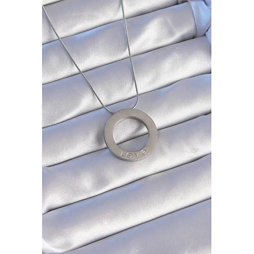 316L �elik G�m�� Renk Zirkon Ta�l� Model Kolye