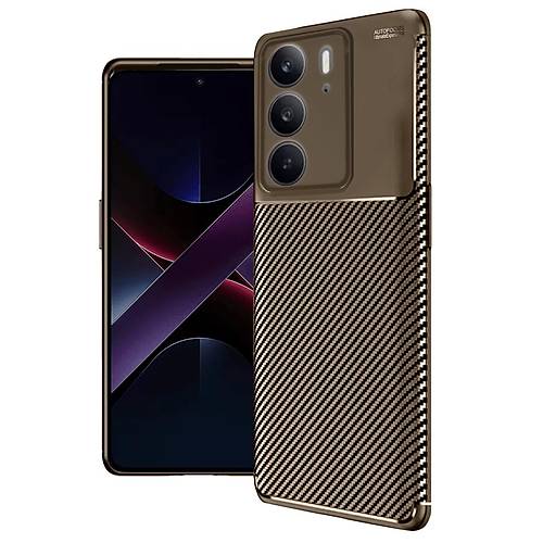 Realme C75 4G Auto Focus Karbon Kapak - Kahverengi