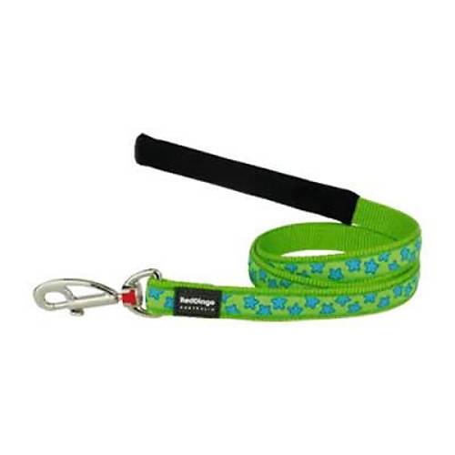 Lime �zerine Turkuaz Y�ld�zl� K�pek Uzatma Tasmas� Large 25 Mm 1,2 Mt