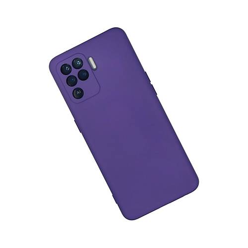 Reno 5 Lite K�l�f Nano i�i Kadife Silikon - Mor