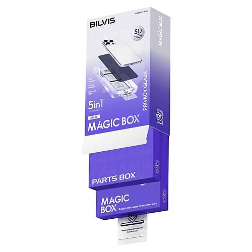 iPhone 11 Bilvis 5in1 5D Magic Hayalet Cam Ekran Koruyucu - Siyah