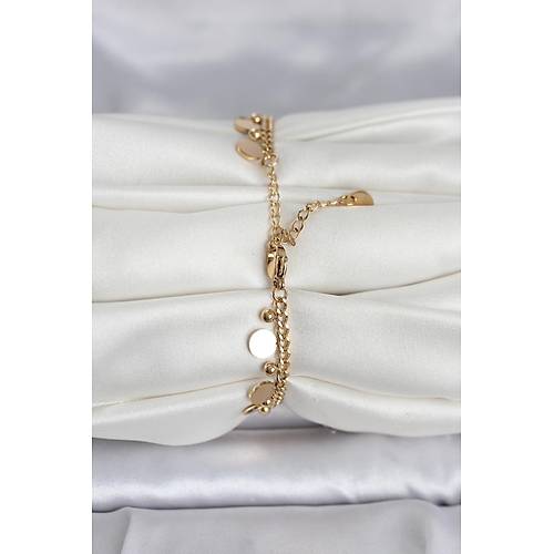 316L �elik Gold Renk Pullu Model Kad�n Bileklik