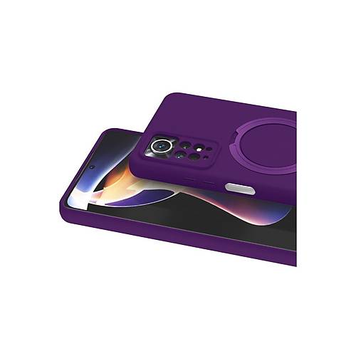 Redmi Note 12 Pro 4G Regal Magsafe Standl� Kapak - Derin Mor