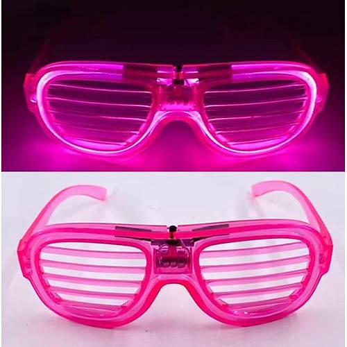 Pembe Led I��kl� Parti G�zl��� - Neon Glow �erit G�zl�k 3 Modlu