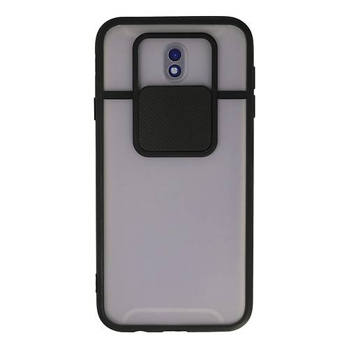 Galaxy J7 Pro / J730 K�l�f Palm Buzlu Kamera S�rg�l� Silikon - Siyah