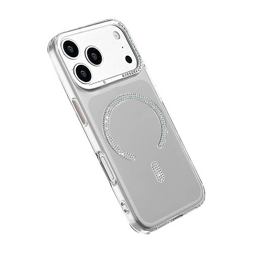 iPhone 17 Pro Max Tash Diamond Magsafe Kapak - Beyaz