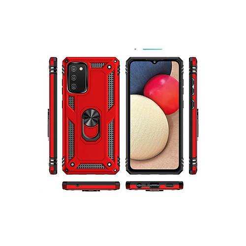 Galaxy A03S K�l�f Sofya Y�z�kl� Silikon Kapak - K�rm�z�