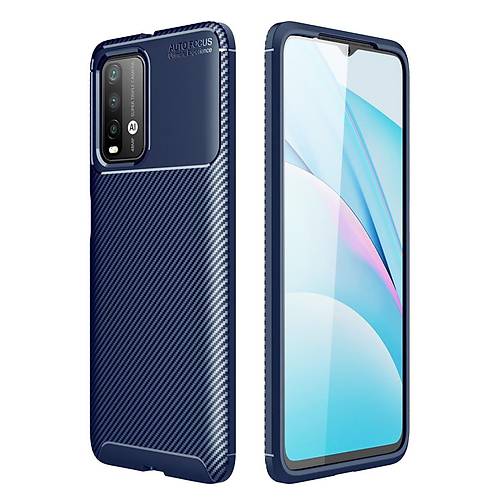 Redmi 9T K�l�f Auto Focus Karbon Kapak - Lacivert