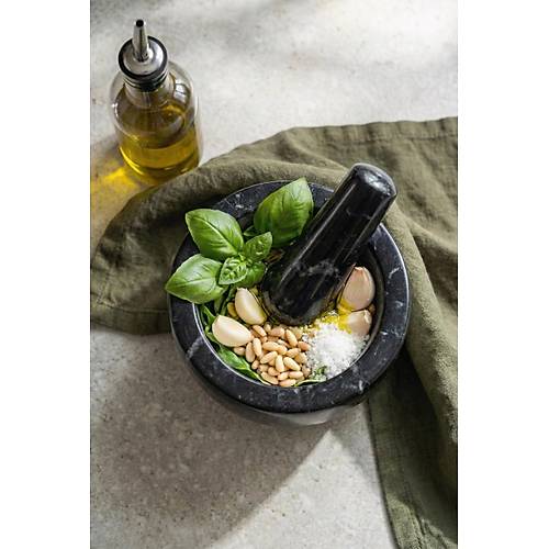 Do�al Mermer G�r�n�ml� Havan ve Tokmak Seti (7x8 cm)
