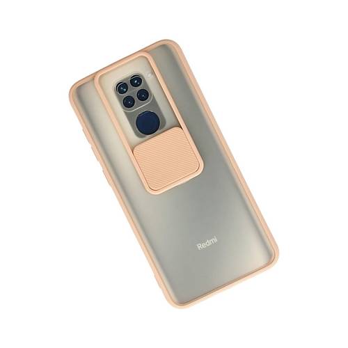 Redmi Note 9 K�l�f Palm Buzlu Kamera S�rg�l� Silikon - Pembe