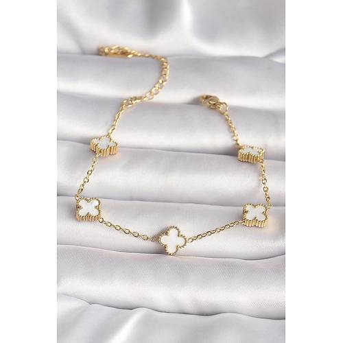 316L �elik Gold Renk Baby Boy Yonca Model Kad�n Bileklik