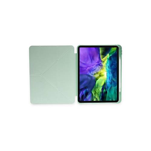 iPad Pro 12.9 (2021) K�l�f Kalemlikli Mars Tablet K�l�f� - A��k Ye�il