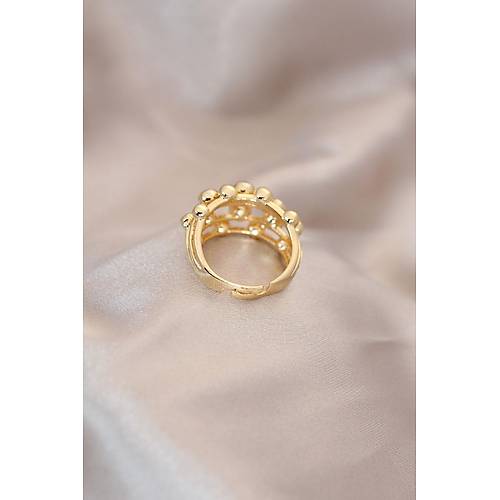 Ayarlamal� Gold Renk Metal Bombeli Boluncuk Model Y�z�k