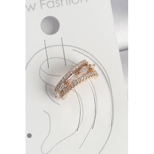 Pirin� Gold Renk Zirkon Ta�l� 3'L� S�ral� Model Kad�n K�k�rdak K�pe