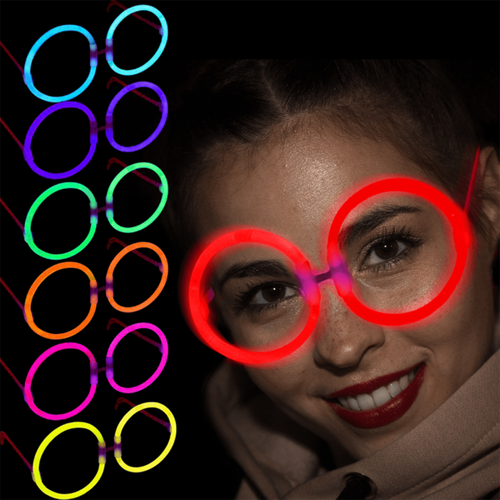 Glow Parti G�zl��� Glow Partisi Yuvarlak �ekilli Fosforlu G�zl�k 6 Adet
