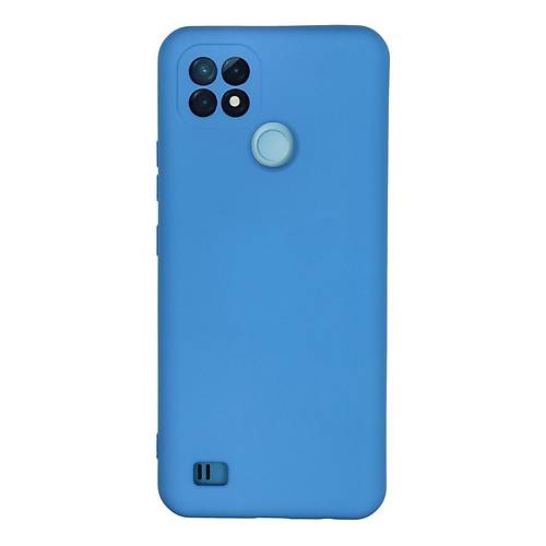 Realme C21 K�l�f Nano i�i Kadife Silikon - Mavi
