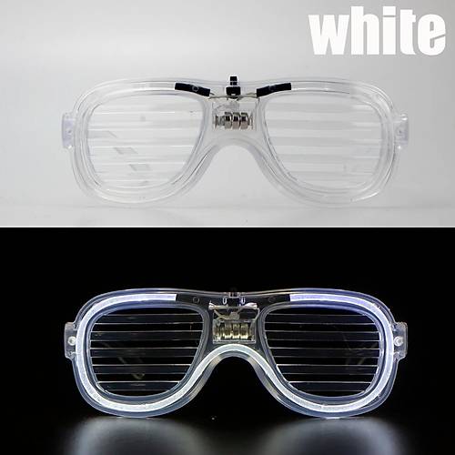 Beyaz Led I��kl� Parti G�zl��� - Neon Glow �erit G�zl�k 3 Modlu
