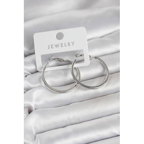 G�m�� Renk Pirin� K��eli Kenar Halka 32 mm Kad�n K�pe
