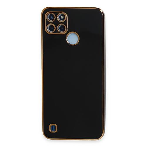 Realme C25Y K�l�f Volet Silikon - Siyah