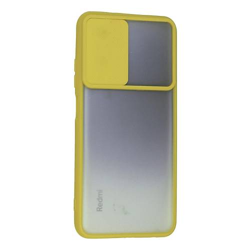 Redmi Note 10 K�l�f Palm Buzlu Kamera S�rg�l� Silikon - Sar�