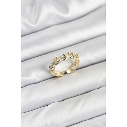 Pirin� Gold Renk Zirkon Ta�l� Vintage Kad�n Y�z�k