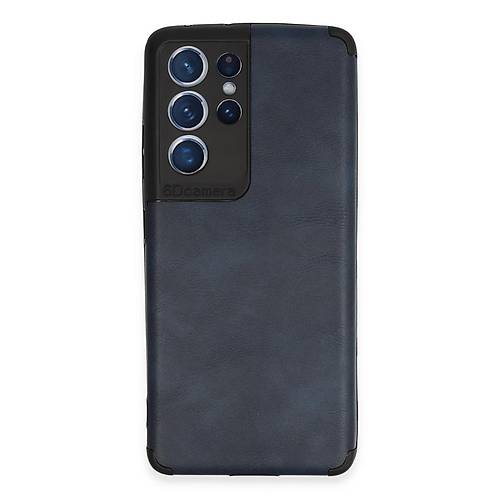 Galaxy S21 Ultra K�l�f Loop Deri Silikon - Lacivert