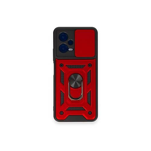 Redmi Note 12 4G K�l�f Pars Lens Y�z�kl� Silikon - K�rm�z�