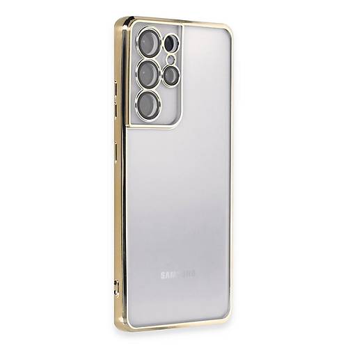 Galaxy S21 Ultra K�l�f Razer Lensli Silikon - Gold