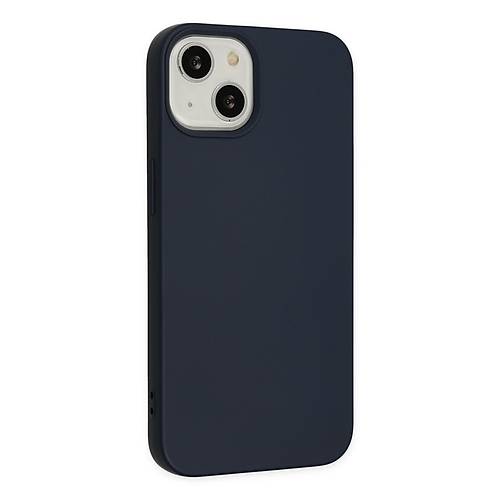iPhone 14 K�l�f Nano i�i Kadife Silikon - Lacivert