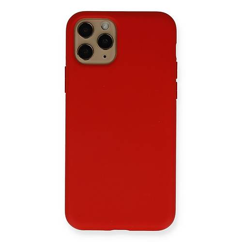 iPhone 11 Pro K�l�f Nano i�i Kadife Silikon - K�rm�z�