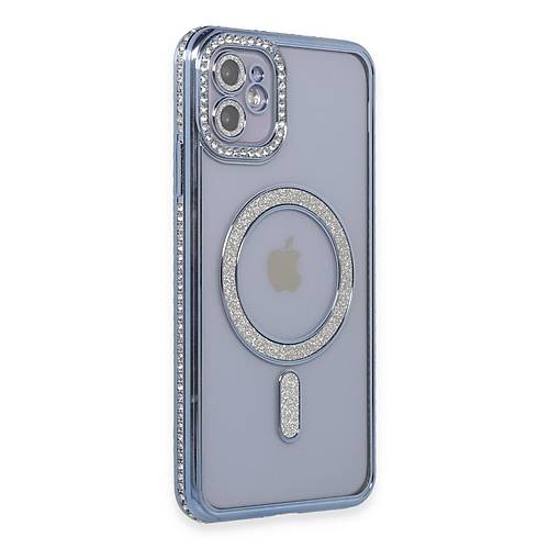 iPhone 11 K�l�f Joke Simli Magneticsafe K�l�f - Mavi