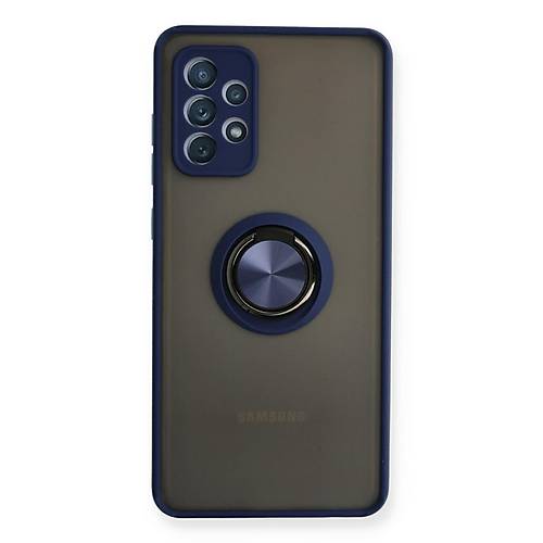 Galaxy A32 K�l�f Montreal Y�z�kl� Silikon Kapak - Lacivert