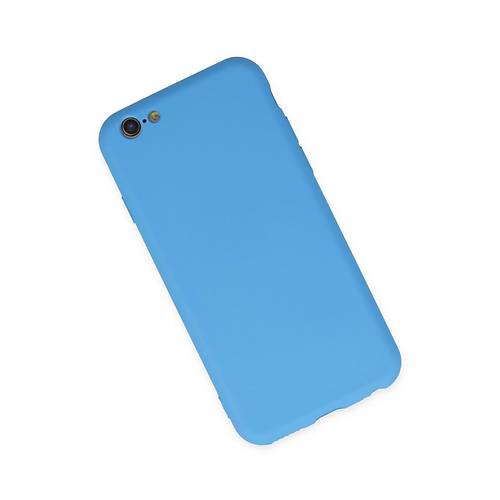 iPhone 6 Plus K�l�f Nano i�i Kadife Silikon - Mavi