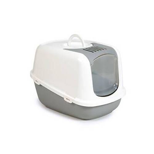 Kapal� Kedi Tuvaleti Koku Filtreli Jumbo Gri Beyaz 66x48x46Cm