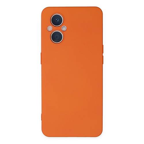 Reno 7 Lite K�l�f Nano i�i Kadife Silikon - Turuncu