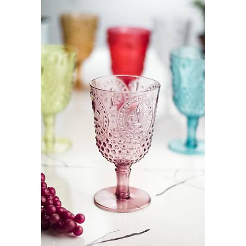 Akrilik Renkli 6'l� Kadeh & Su Me�rubat Kahve Yan� Barda�� 450 ml ( Cam De�ildir )