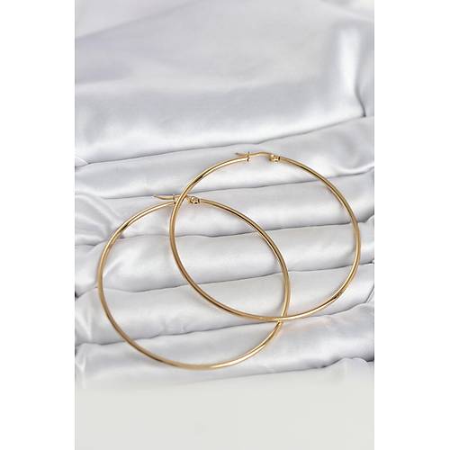 316L �elik Gold Renk 70 mm Kad�n Halka K�pe