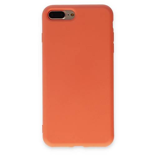 iPhone 7 Plus K�l�f Nano i�i Kadife Silikon - Turuncu