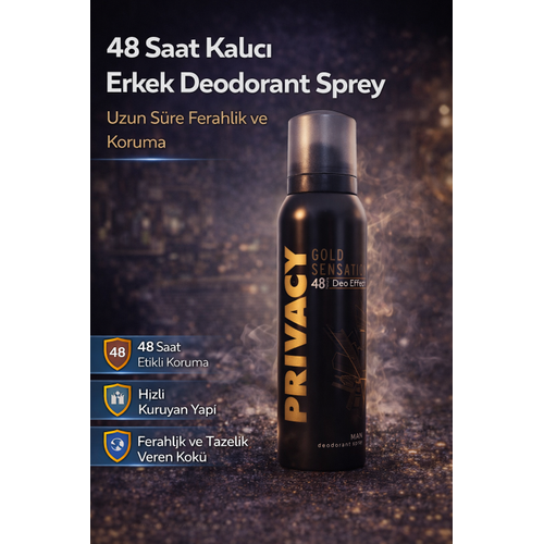 48 Saat Kal�c� Erkek Deodorant Sprey 150 ml Ferah Koku Ter �nleyici Uzun S�re Etkili