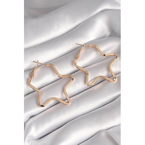 Pirin� Gold Renk Y�ld�z Model Kad�n K�pe